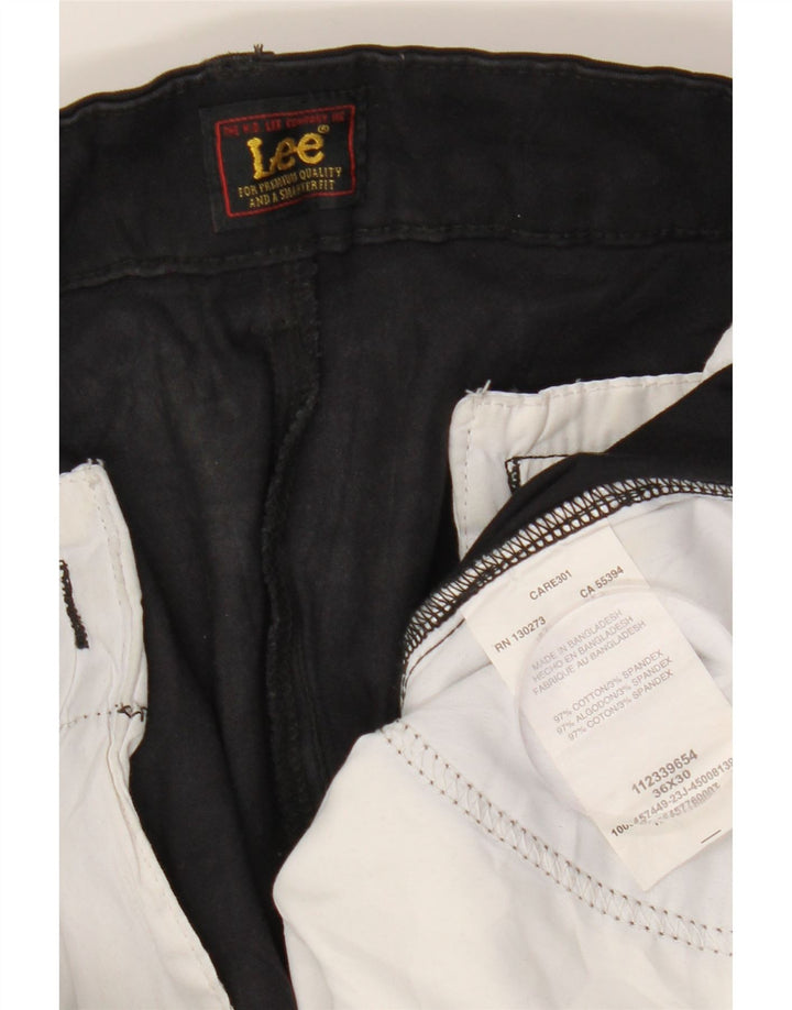 Lee Mens Straight Chino Trousers W36 L30 Black Cotton