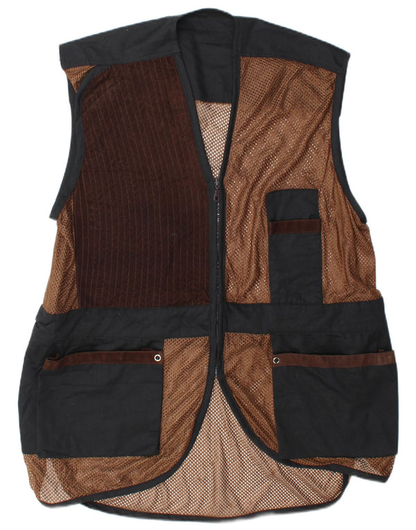 Vintage Mens Utility Gilet Large Multicoloured Patchwork