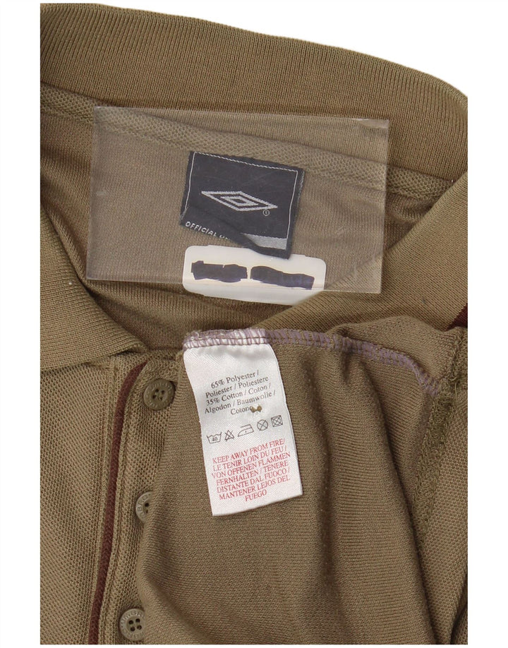 UMBRO Mens Polo Shirt Large Khaki Polyester