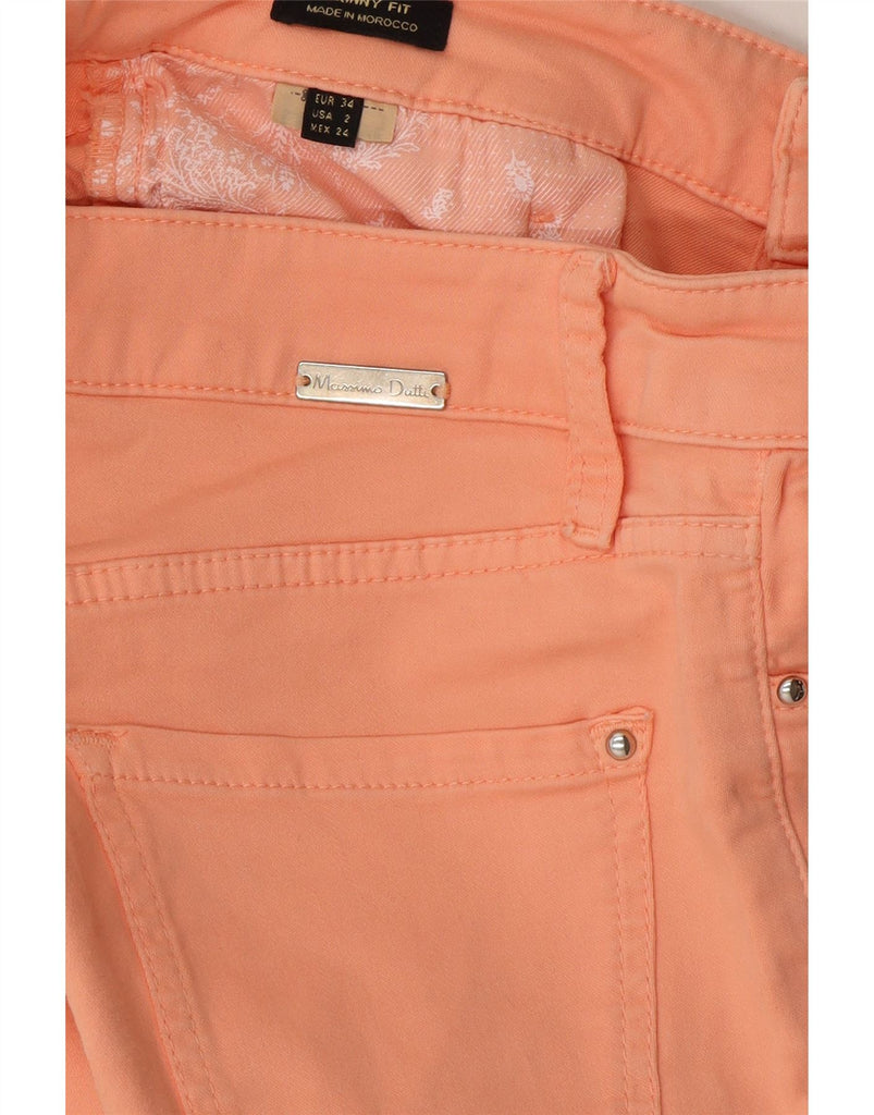 MASSIMO DUTTI Womens Skinny Jeans EU 34 2XS W24 L30 Orange Cotton Vintage Massimo Dutti and Second-Hand Massimo Dutti from Messina Hembry 