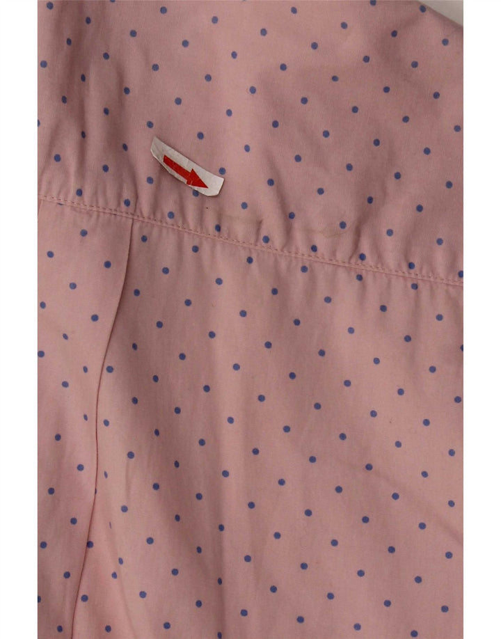 Replay Mens Shirt Medium Pink Spotted Cotton