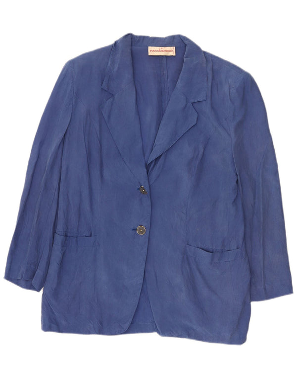 Roccobarocco Womens 2 Button Blazer Jacket UK 12 Medium Blue