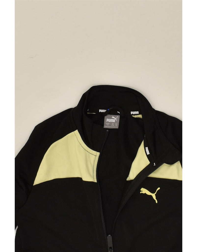 PUMA Boys Tracksuit Top Jacket 9-10 Years Black Colourblock Polyester | Vintage Puma | Thrift | Second-Hand Puma | Used Clothing | Messina Hembry 