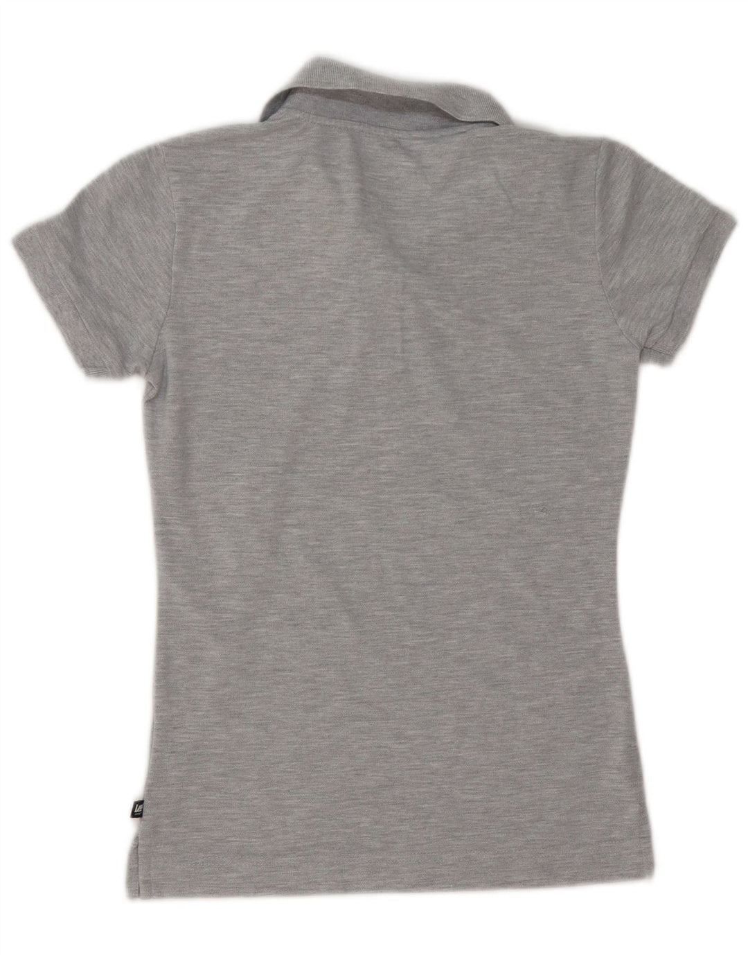 Lee Womens Polo Shirt UK 12 Medium Grey Flecked Cotton