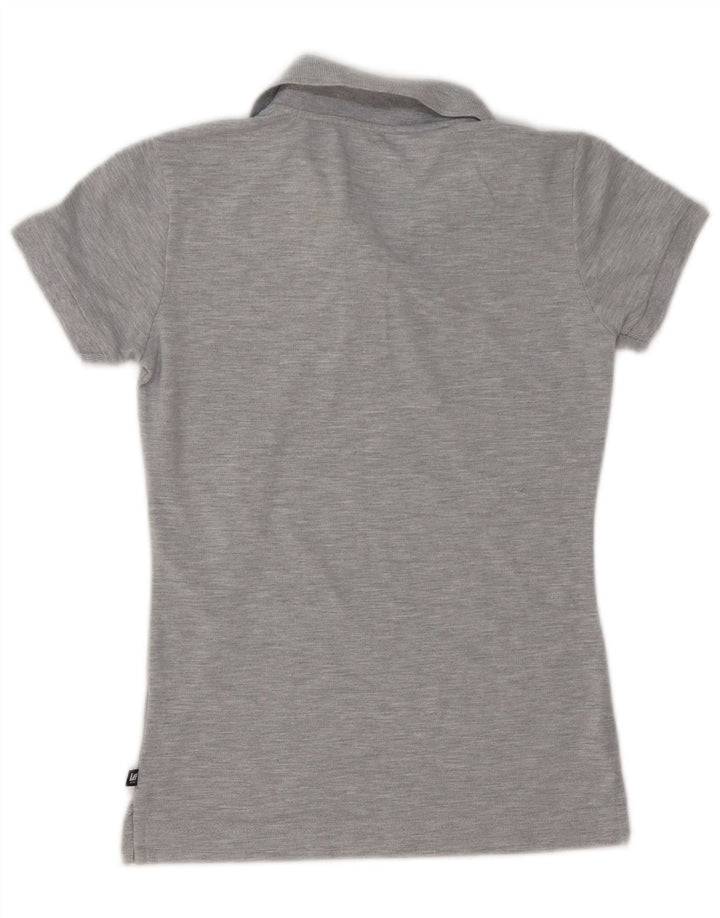 Lee Womens Polo Shirt UK 12 Medium Grey Flecked Cotton