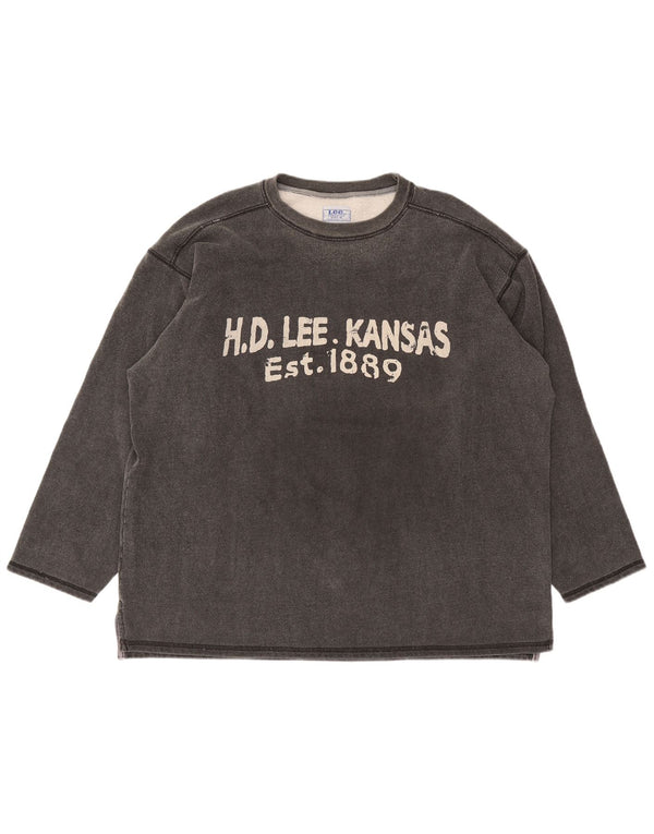 Lee Mens Loose Fit Graphic Sweatshirt Jumper XL Grey Cotton