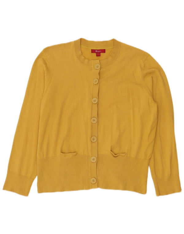 Monsoon Womens Cardigan Sweater UK 22 3XL Yellow Cotton
