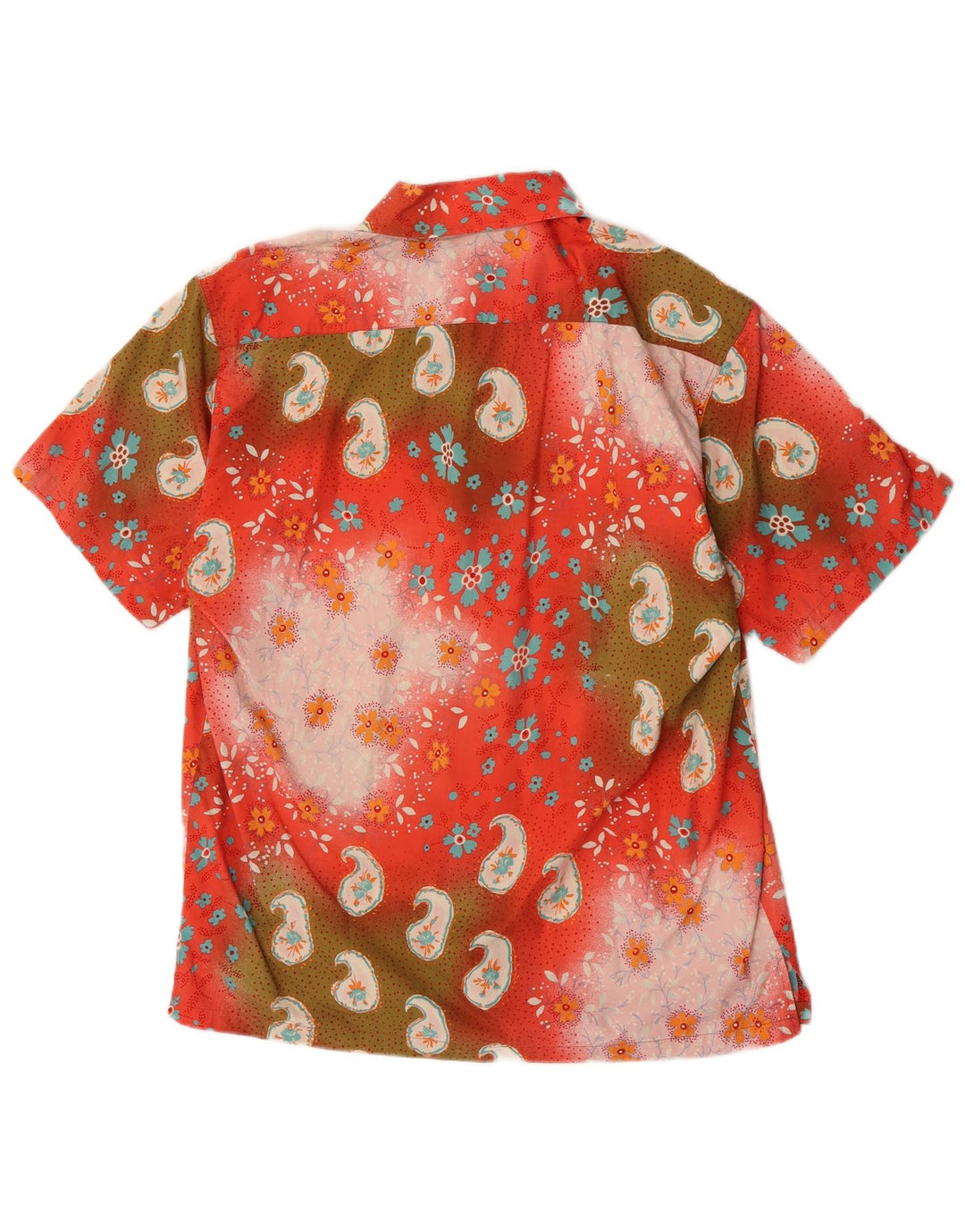 TIPO' S Mens Short Sleeve Shirt XL Red Paisley Cotton