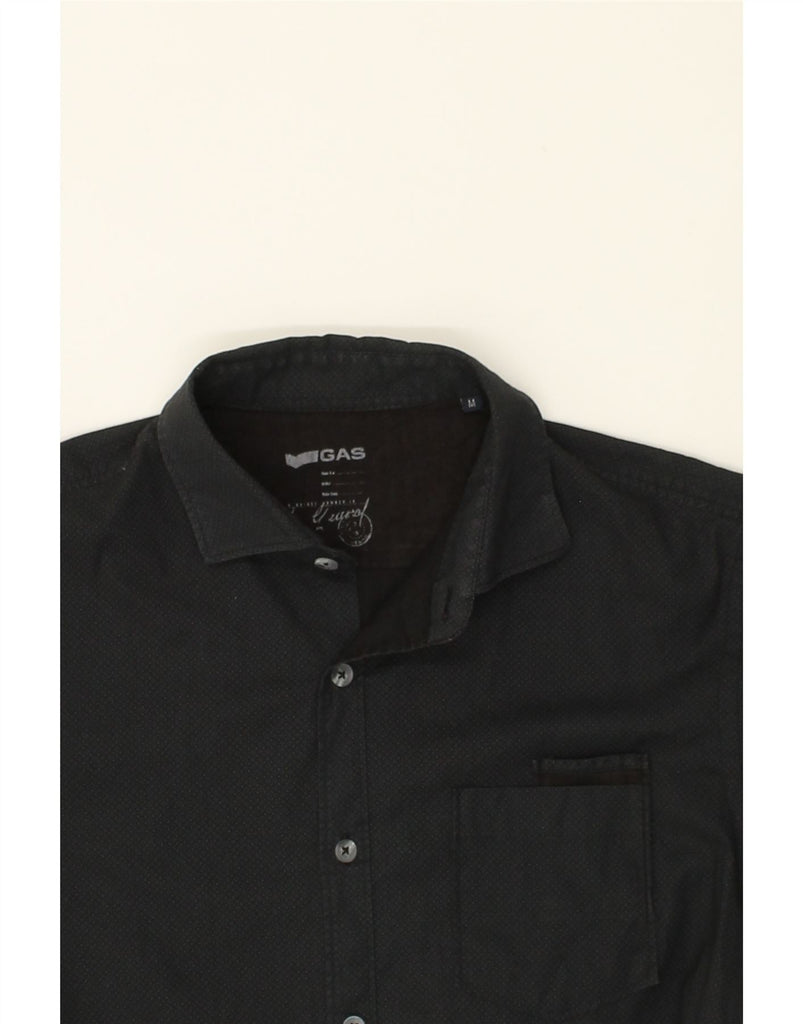 GAS Mens Shirt Medium Black Cotton | Vintage Gas | Thrift | Second-Hand Gas | Used Clothing | Messina Hembry 