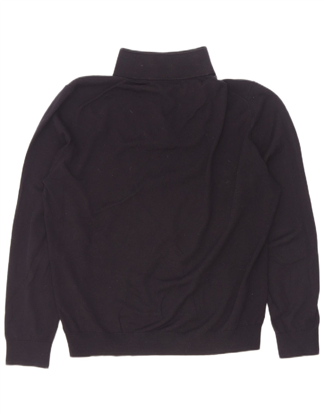 Reiss Mens Zip Neck Jumper Sweater XL Black Wool