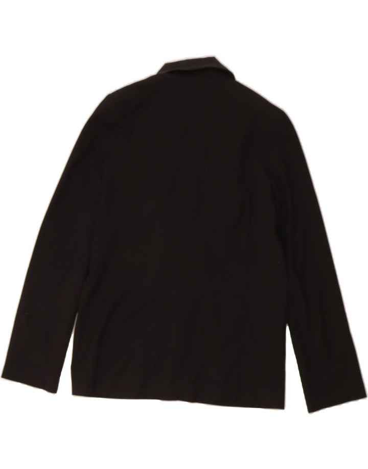 TOPSHOP Womens 1 Button Blazer Jacket UK 12 Medium Black Polyester Vintage Topshop and Second-Hand Topshop from Messina Hembry 