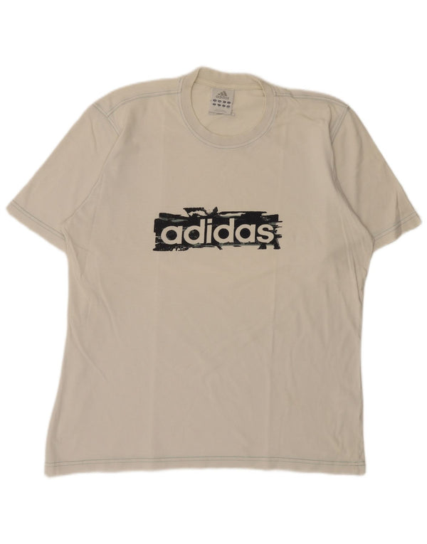 Adidas Mens Graphic T-Shirt Top Medium White Cotton