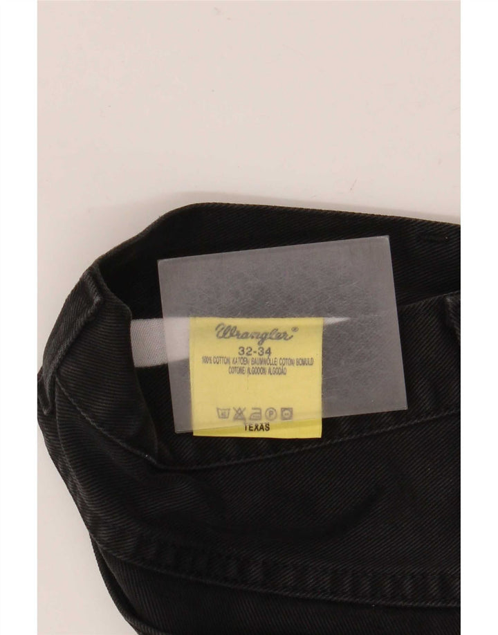 Wrangler Mens Texas Straight Jeans W32 L34 Black Cotton