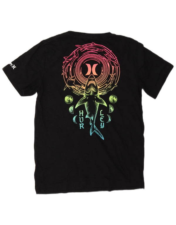 Hurley Boys Graphic T-Shirt Top 12-13 Years Large Black Cotton