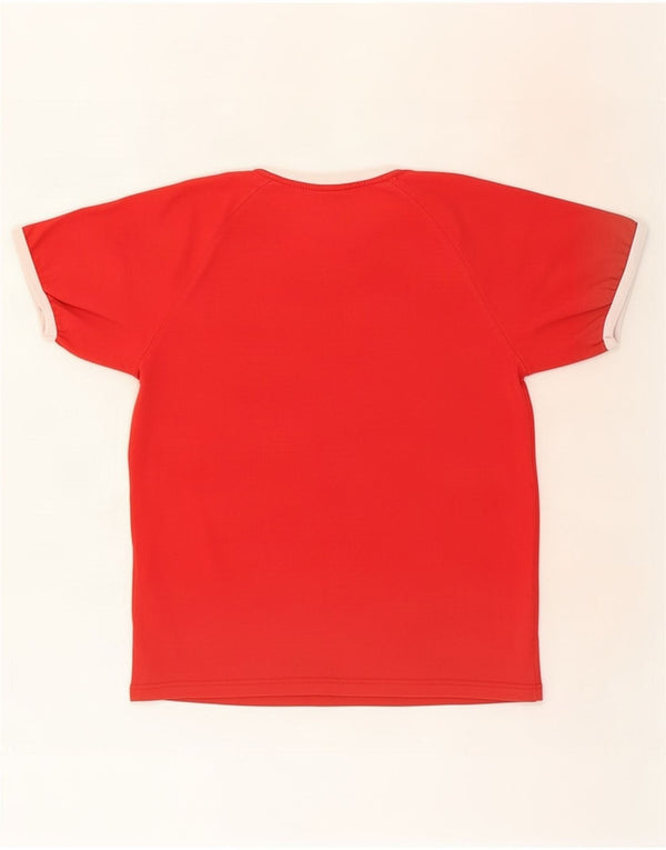 Adidas Mens T-Shirt Top Large Red Colourblock Cotton