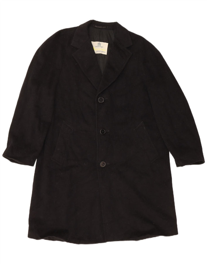 AQUASCUTUM Womens Overcoat UK 12 Medium Black New Wool