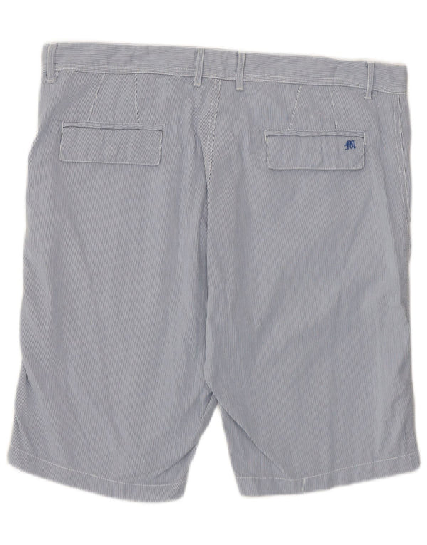 Vintage Mens Chino Shorts W38 XL Blue Pinstripe Cotton