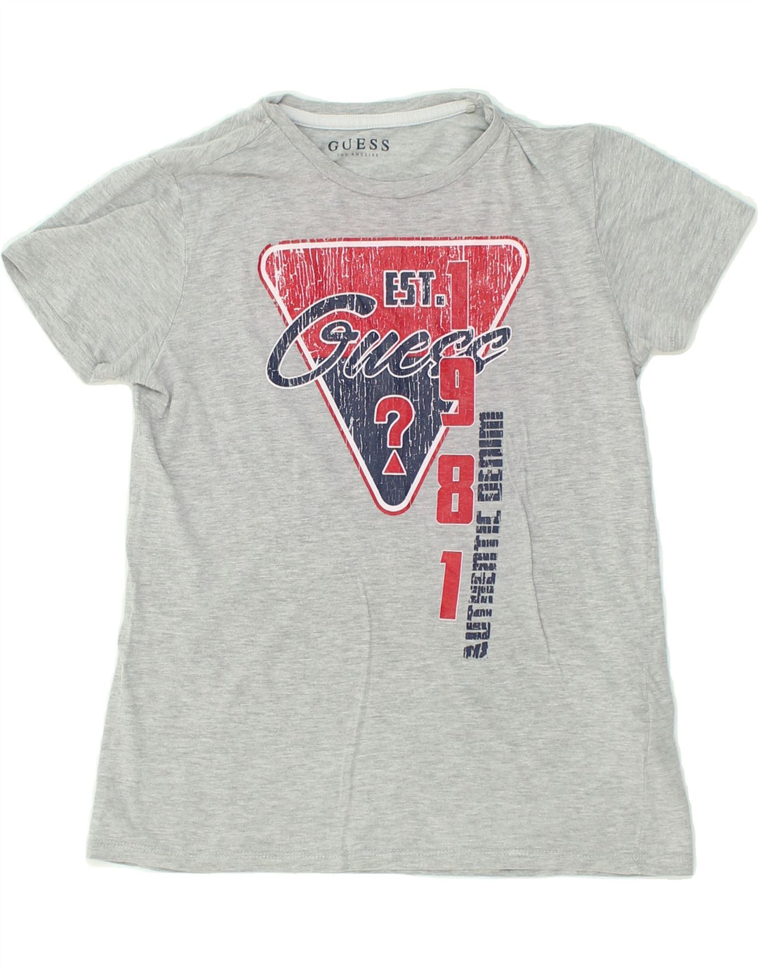 GUESS Boys Graphic T-Shirt Top 11-12 Years Grey Cotton | Vintage Guess | Thrift | Second-Hand Guess | Used Clothing | Messina Hembry 