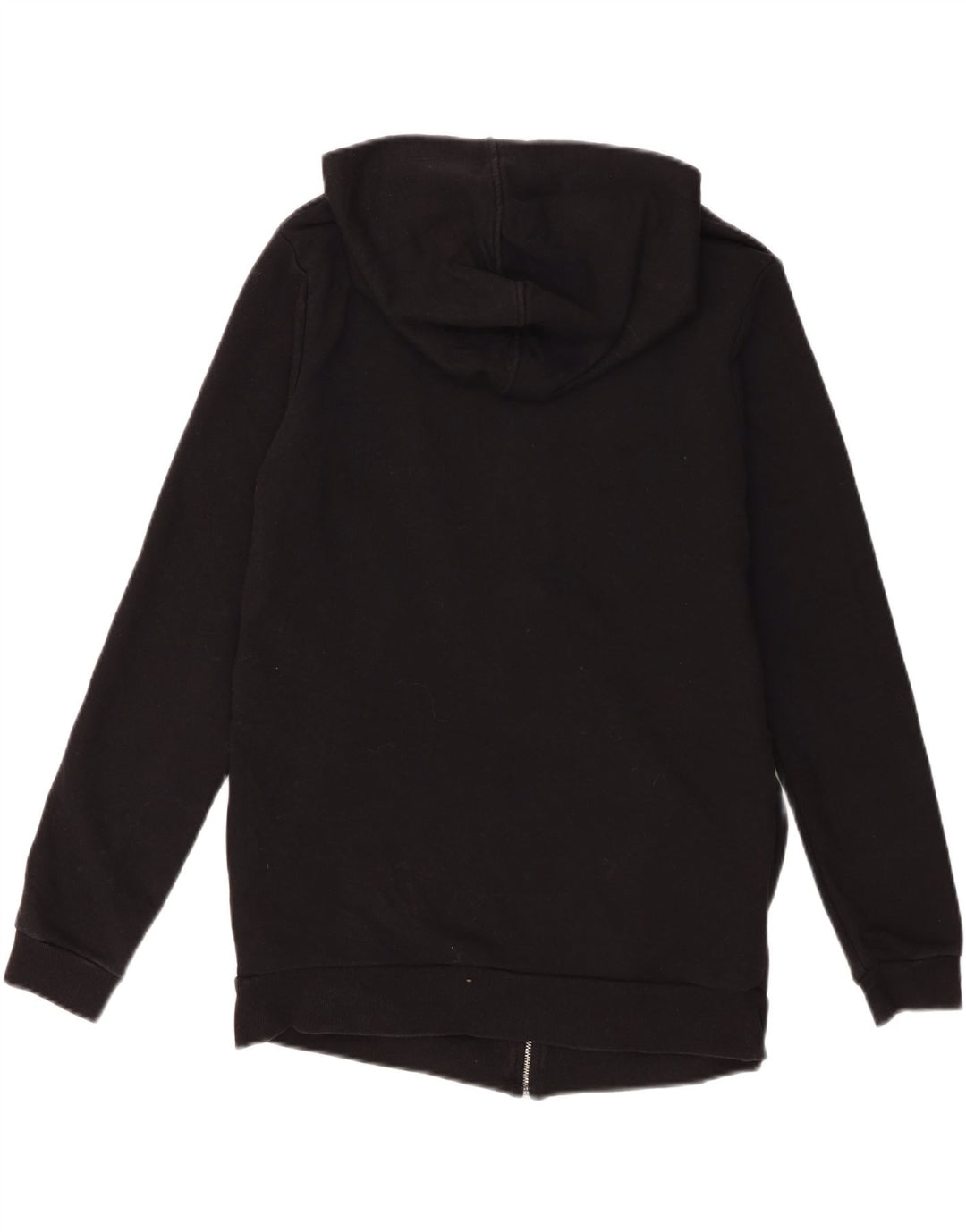 Marks & Spencer Womens Zip Hoodie Sweater UK 12 Medium Black Cotton