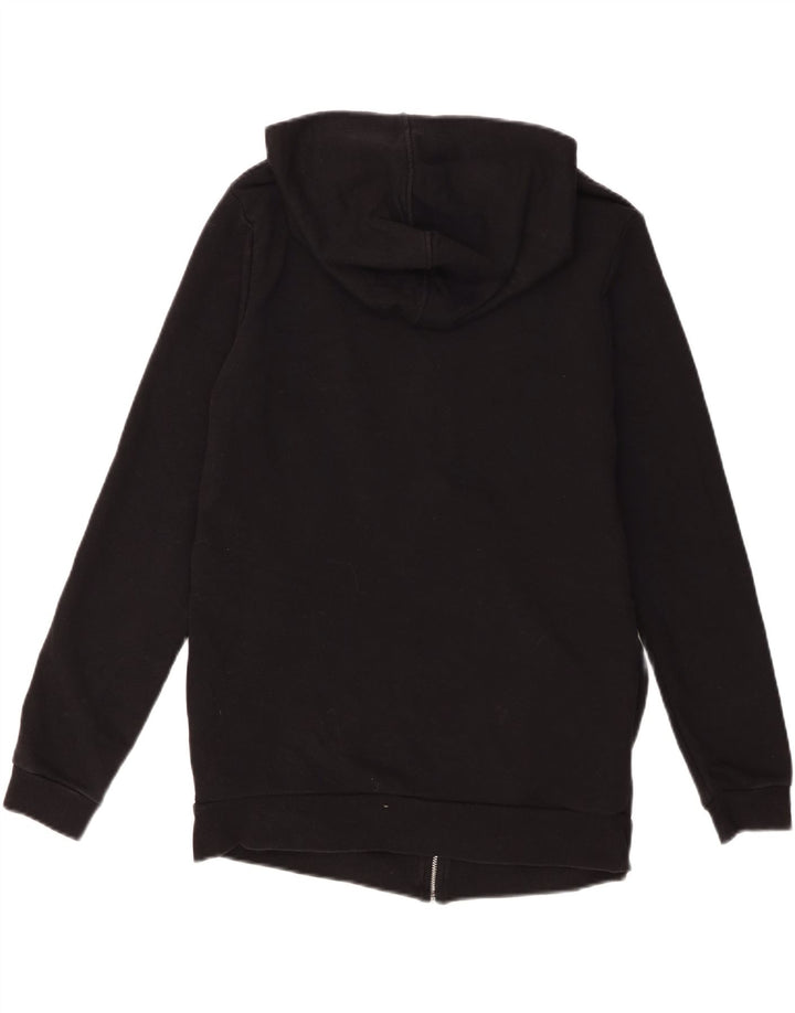 Marks & Spencer Womens Zip Hoodie Sweater UK 12 Medium Black Cotton