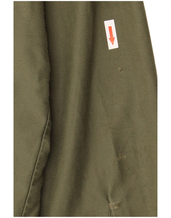 Vintage Mens Military Shirt Large Khaki Polyester