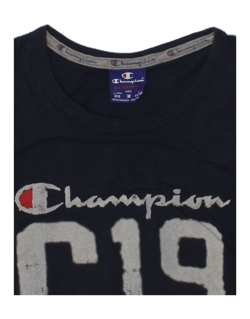 CHAMPION Boys Graphic Vest Top 9-10 Years Medium  Navy Blue Cotton | Vintage Champion | Thrift | Second-Hand Champion | Used Clothing | Messina Hembry 