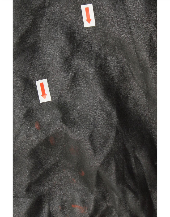 VINTAGE Mens Loose Fit Leather Jacket IT 48 Medium Black Vintage Vintage and Second-Hand Vintage from Messina Hembry 