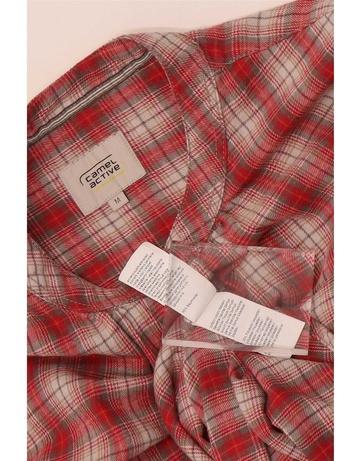 Camel Active Womens Flannel Shirt UK 14 Medium Red Check Cotton