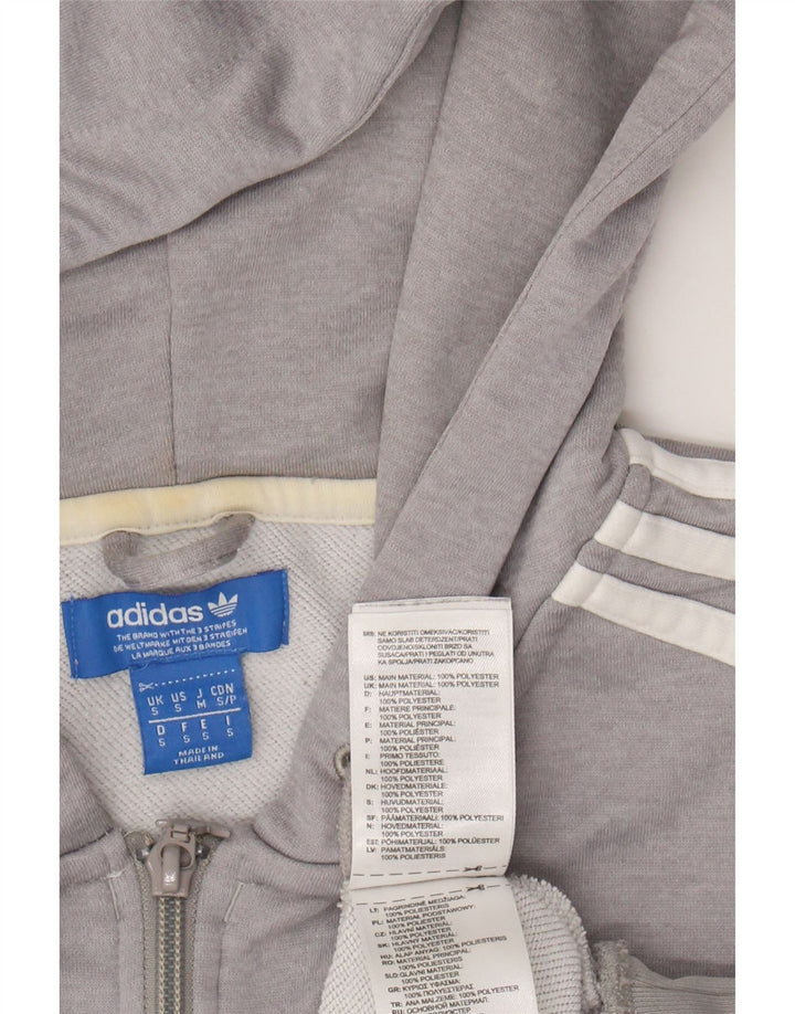 ADIDAS Mens Hoodie Jumper Small Grey Polyester