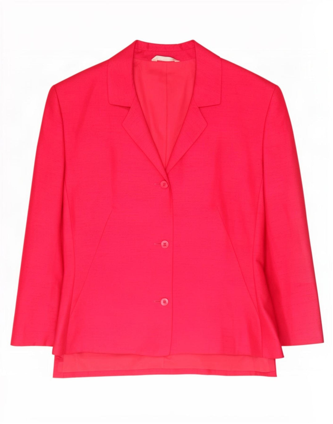 Marks & Spencer Womens 3 Button Blazer Jacket UK 16 Large Pink Polyester
