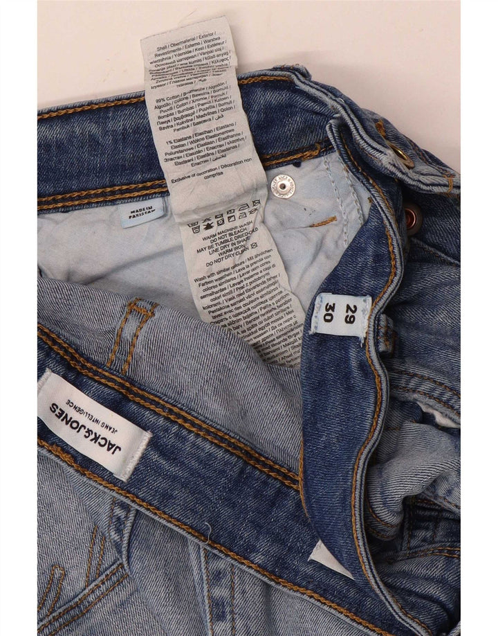 Jack & Jones Mens Distressed Slim Jeans W29 L30 Blue Cotton