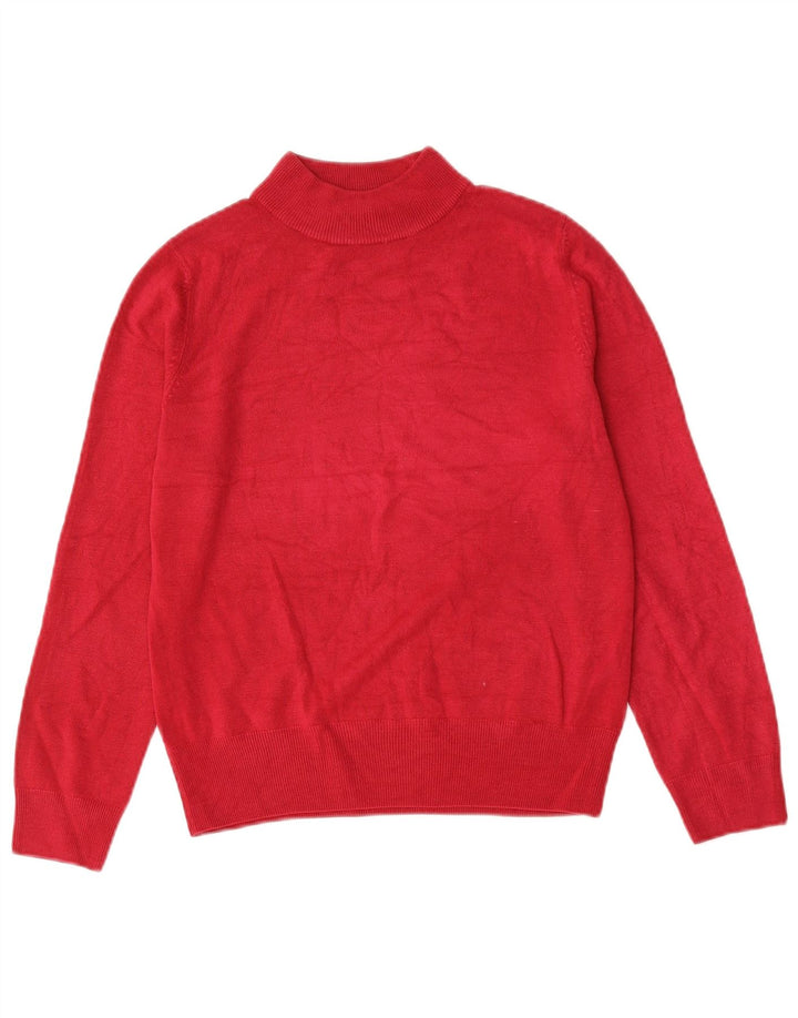 Marks & Spencer Womens Turtle Neck Jumper Sweater UK 12 Medium Red Acrylic