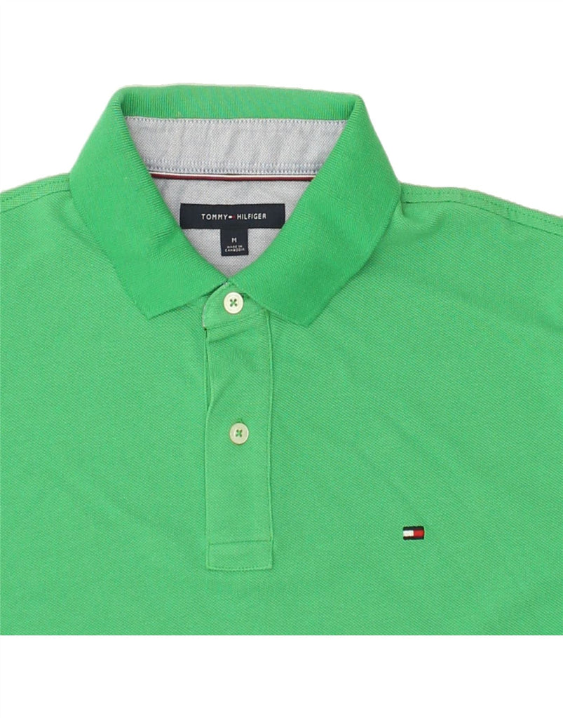 TOMMY HILFIGER Mens Polo Shirt Medium Green Cotton | Vintage Tommy Hilfiger | Thrift | Second-Hand Tommy Hilfiger | Used Clothing | Messina Hembry 