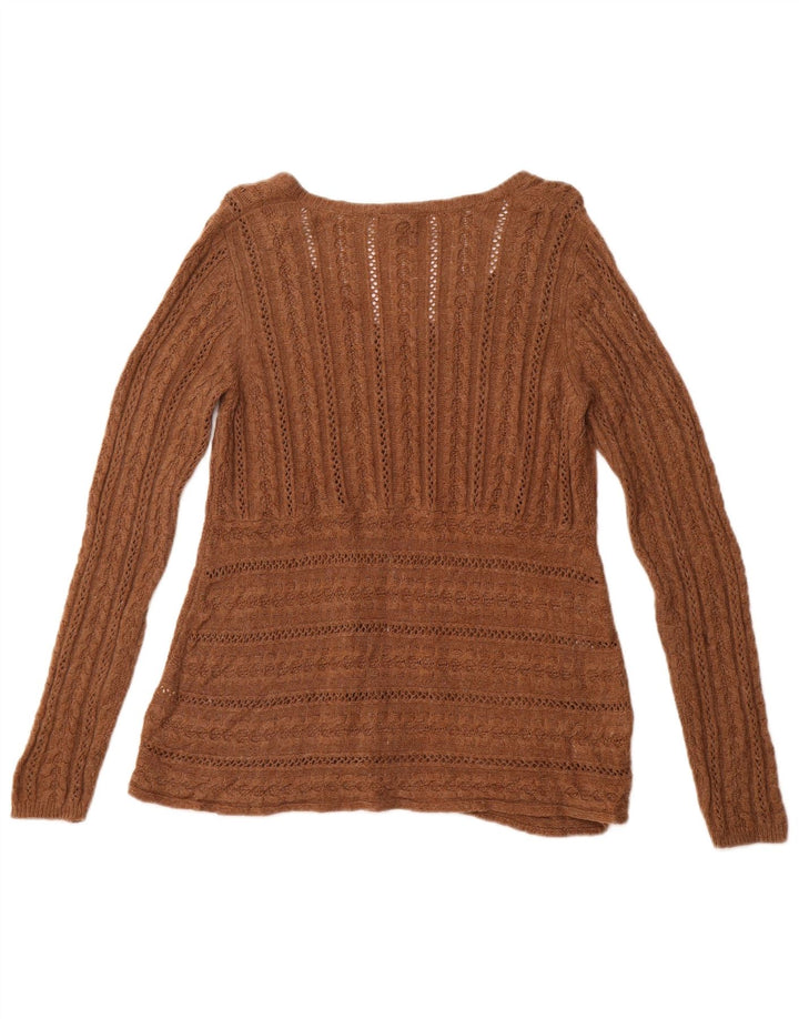 WHITE STUFF Womens Cardigan Sweater UK 16 Large  Brown Viscose