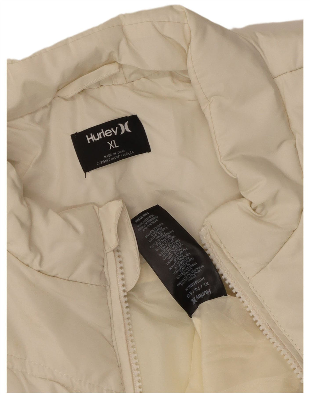 Hurley Womens Padded Gilet UK 18 XL Off White Polyester