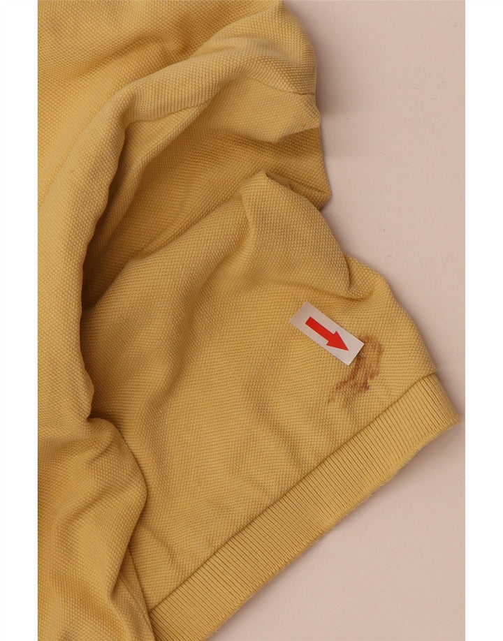 Asics Mens Polo Shirt Large Yellow Cotton