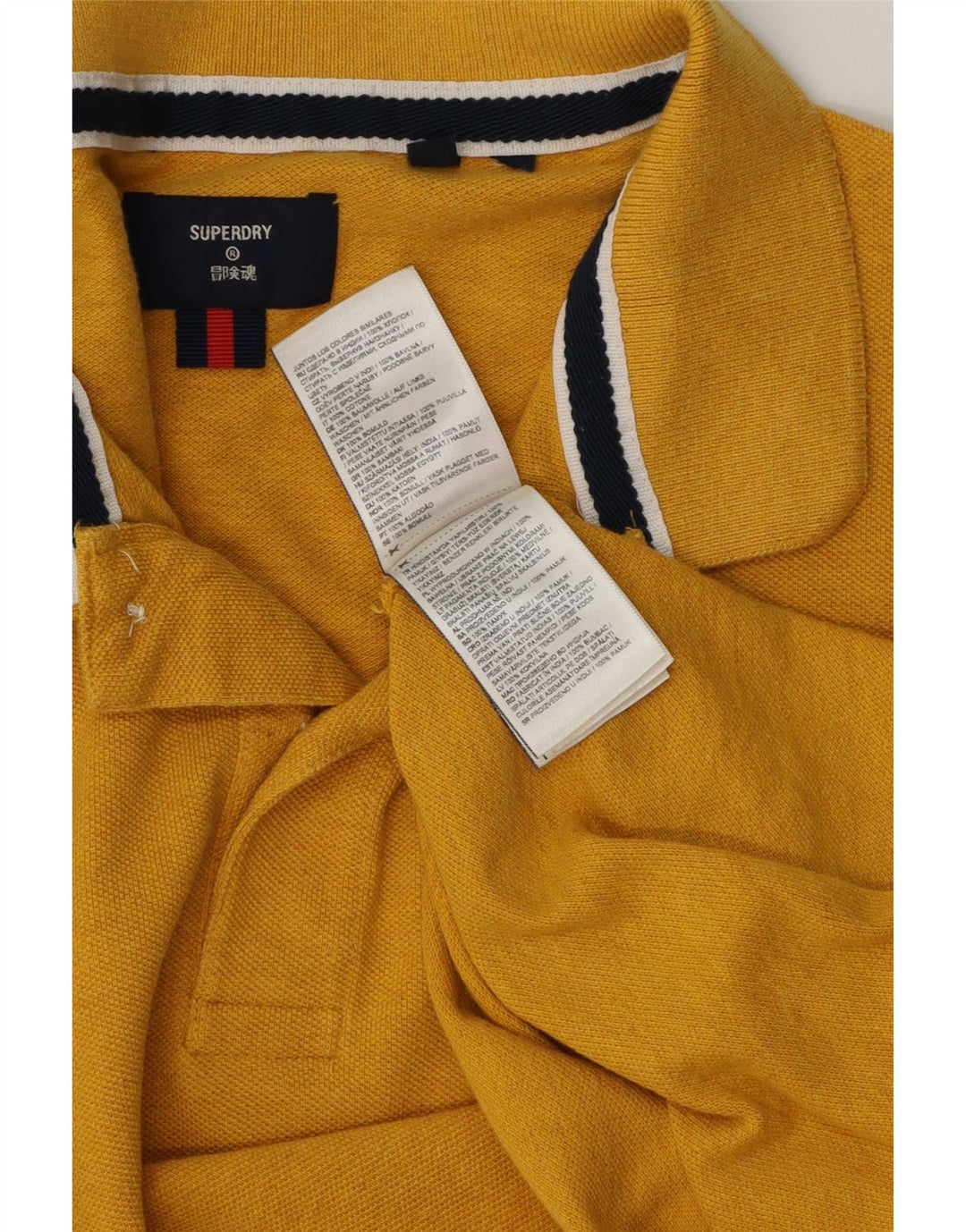 SUPERDRY Mens Polo Shirt Large Yellow Cotton
