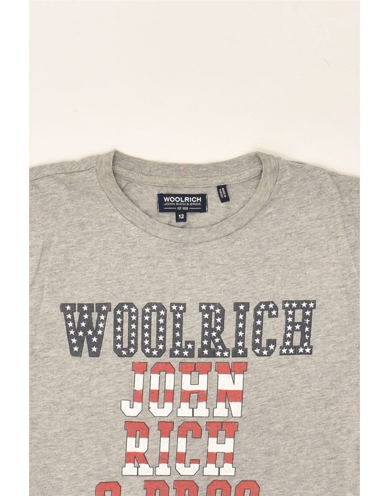 WOOLRICH Boys Graphic T-Shirt Top 11-12 Years Grey | Vintage Woolrich | Thrift | Second-Hand Woolrich | Used Clothing | Messina Hembry 