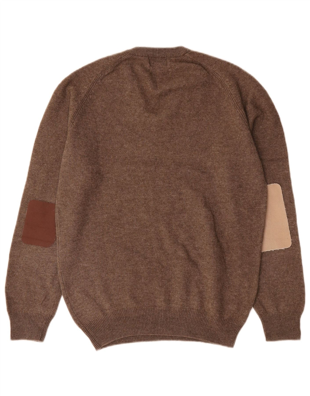 Marks & Spencer Mens V-Neck Jumper Sweater Small Brown Lambswool