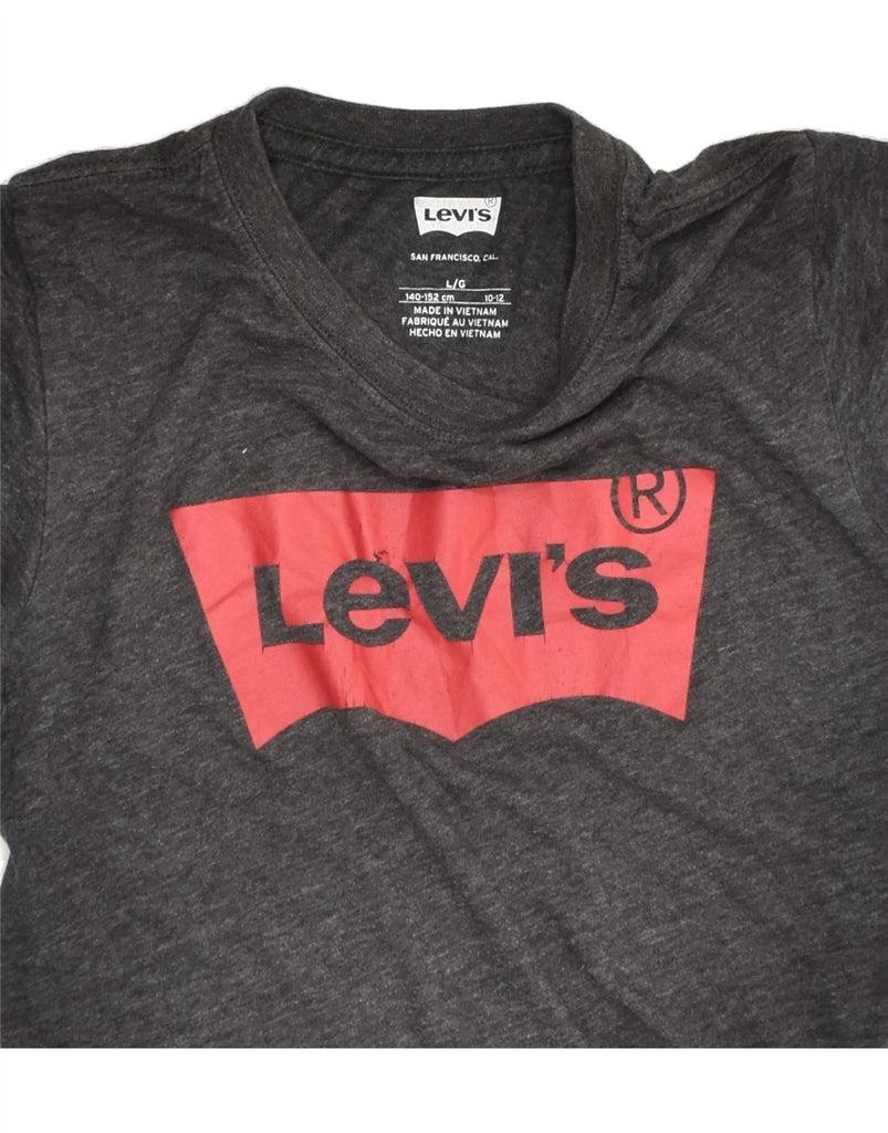 LEVI'S Boys Graphic T-Shirt Top 10-11 Years Large  Black Cotton | Vintage Levi's | Thrift | Second-Hand Levi's | Used Clothing | Messina Hembry 