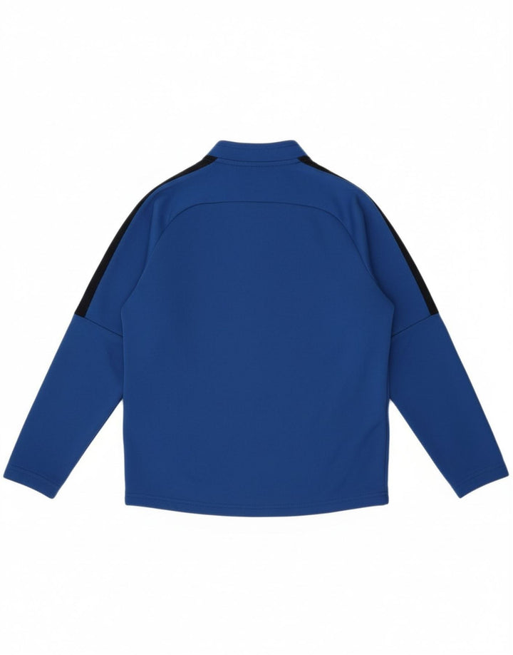 NIKE Boys Zip Neck Tracksuit Top Jacket 8-9 Years Small  Blue Colourblock