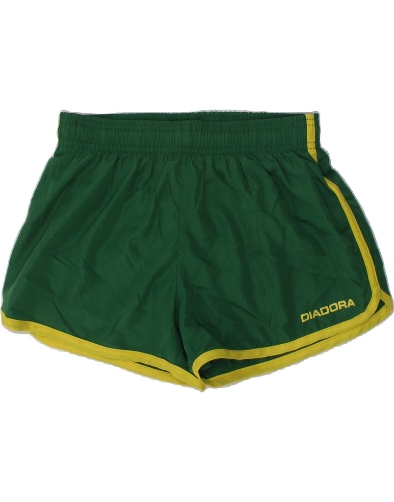 DIADORA Boys Sport Shorts 13-14 Years Medium Green Polyester | Vintage Diadora | Thrift | Second-Hand Diadora | Used Clothing | Messina Hembry 