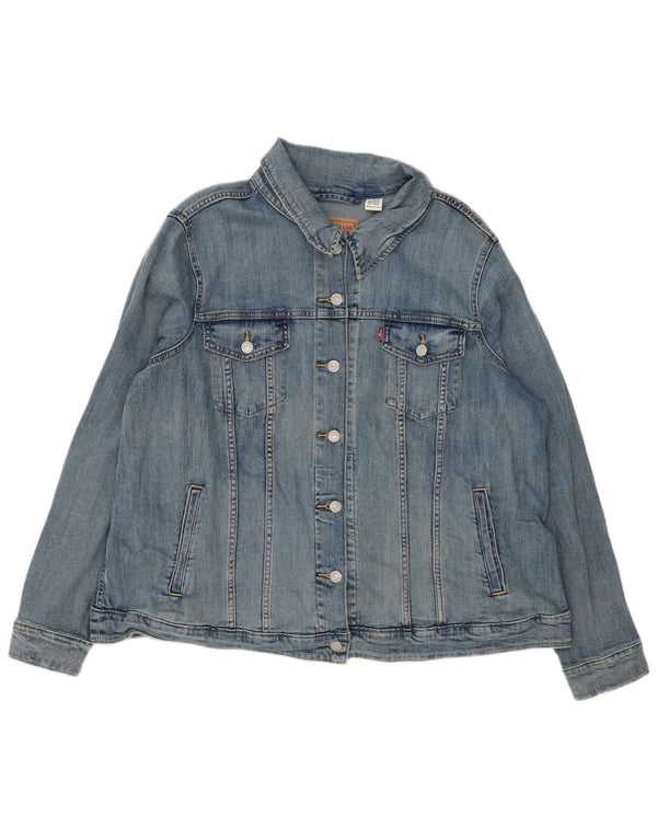Levi's Womens Denim Jacket UK 22 3XL Blue Cotton Classic