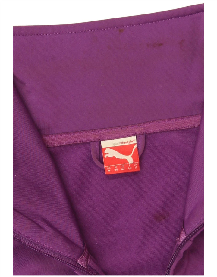 Puma Womens Graphic Tracksuit Top Jacket UK 12 Medium Purple Polyester