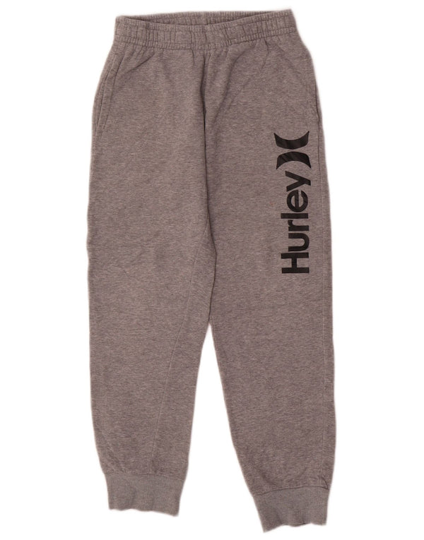 Hurley Boys Graphic Tracksuit Trousers Joggers 10-11 Years Medium Grey