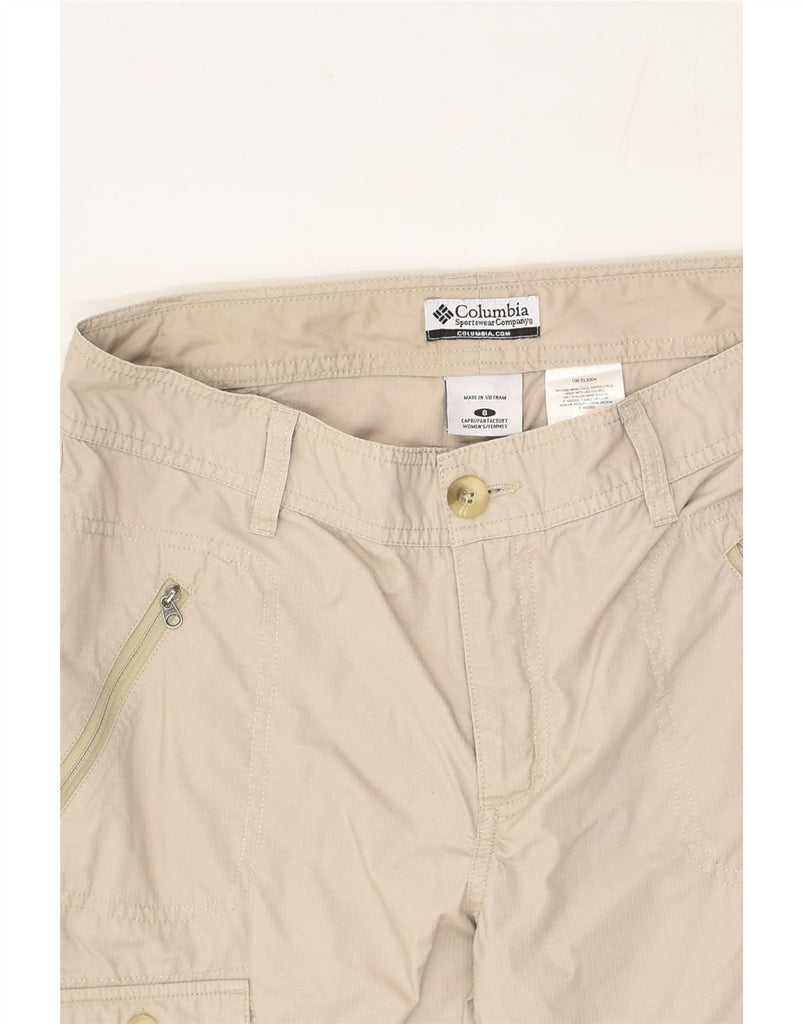 COLUMBIA Womens Straight Cargo Trousers US 8 Medium W30 L24 Beige Cotton | Vintage Columbia | Thrift | Second-Hand Columbia | Used Clothing | Messina Hembry 