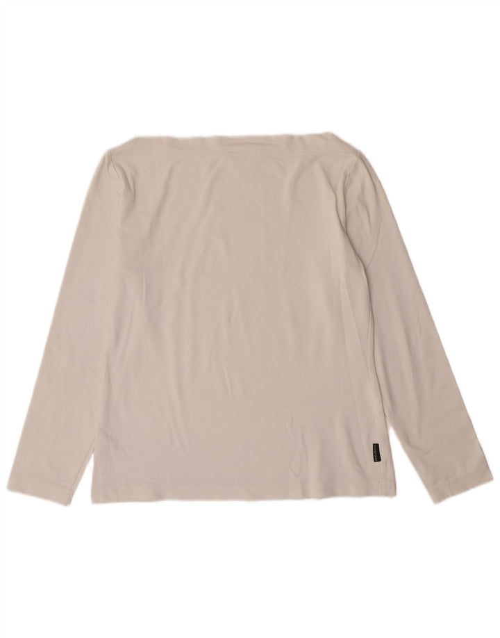 Sportmax Womens Crop Top Long Sleeve UK 12 Medium Off White Polyamide