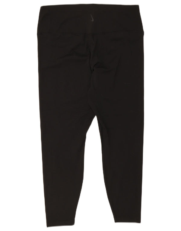 Nike Womens Dri Fit Crop Leggings UK 18 XL Black Polyester