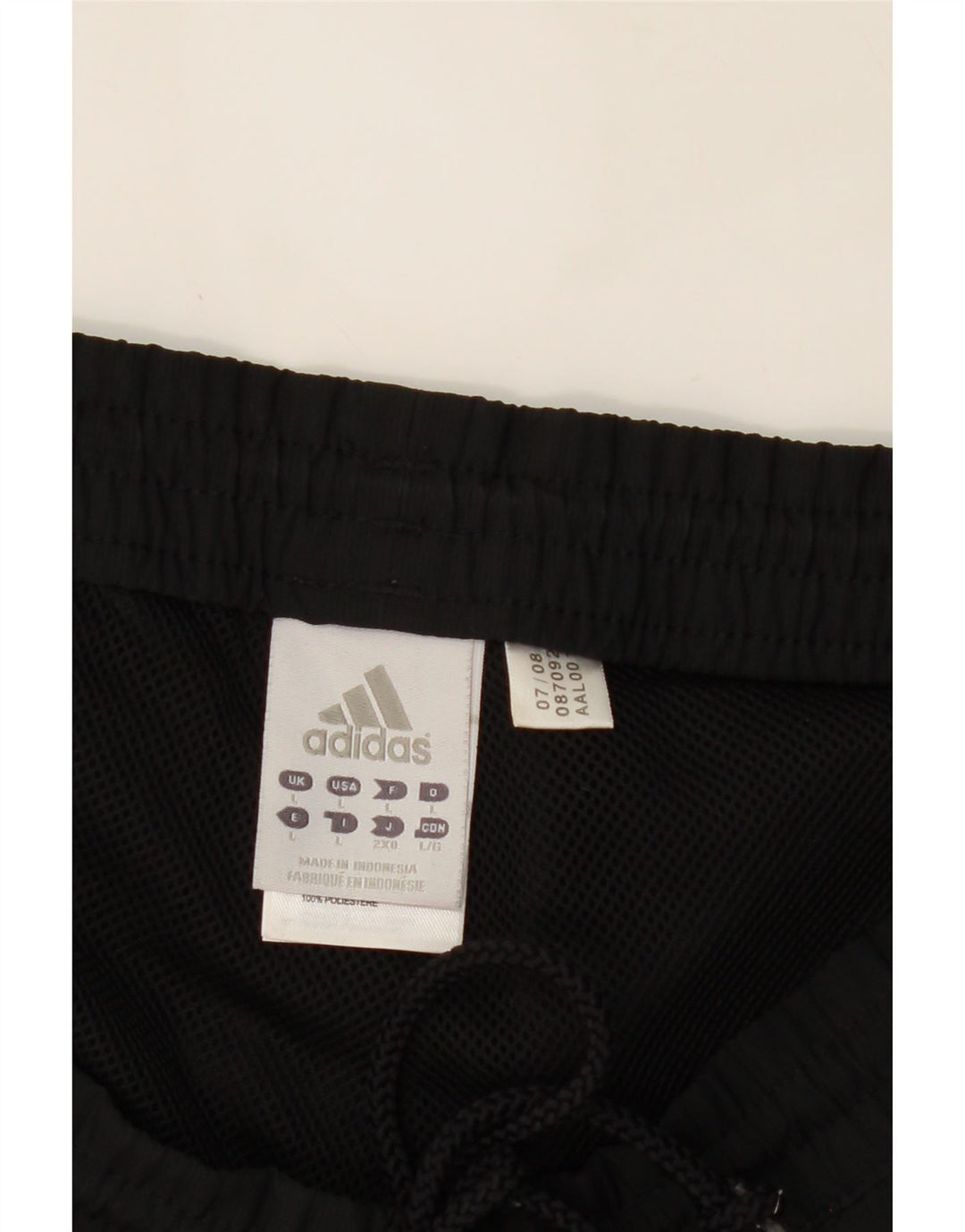 ADIDAS Mens Tracksuit Trousers Large Black Polyester Vintage Adidas and Second-Hand Adidas from Messina Hembry 