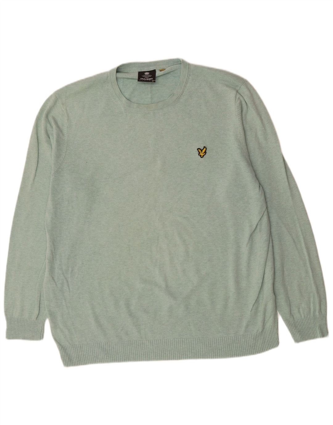 LYLE & SCOTT Mens Crew Neck Jumper Sweater 2XL Green Cotton